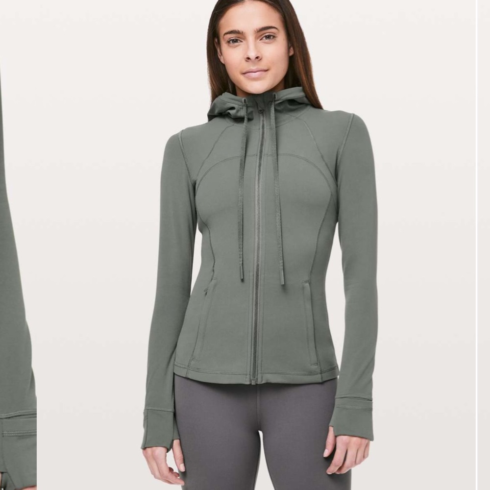 Lululemon Hooded Define Jacket Nulu Grey Sage Sz 4